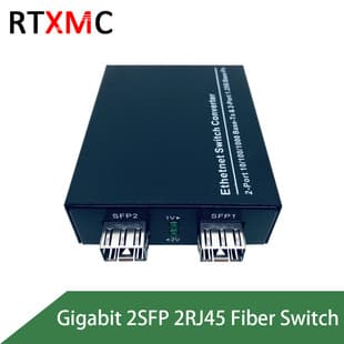 Gigabit Fiber Optic Transceiver SFP Module Interface 2 Fiber 2 Copper Transceiver Fiber Switch Media Converter