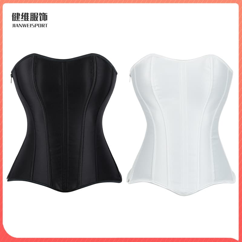 Cross-border E-commerce Supply Corset Extended Push-up Tube Top Shaping Tummy Control Satin Adjustable Women's Fishbone Bra
