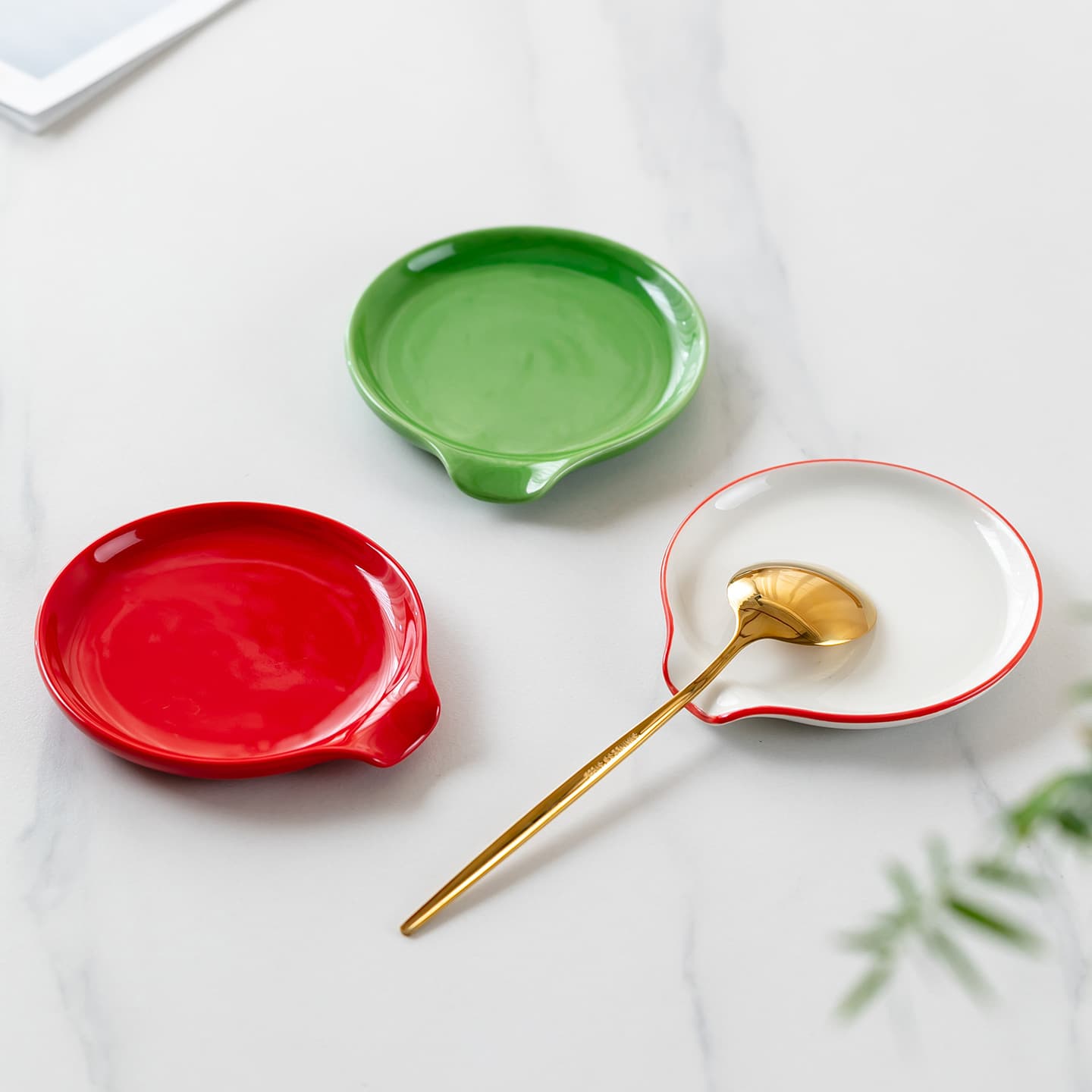 Ceramic coffee spoon Amazon spoon rest decal spray glaze printed ceramic spoon rest spoon holder multi-color spoon holder