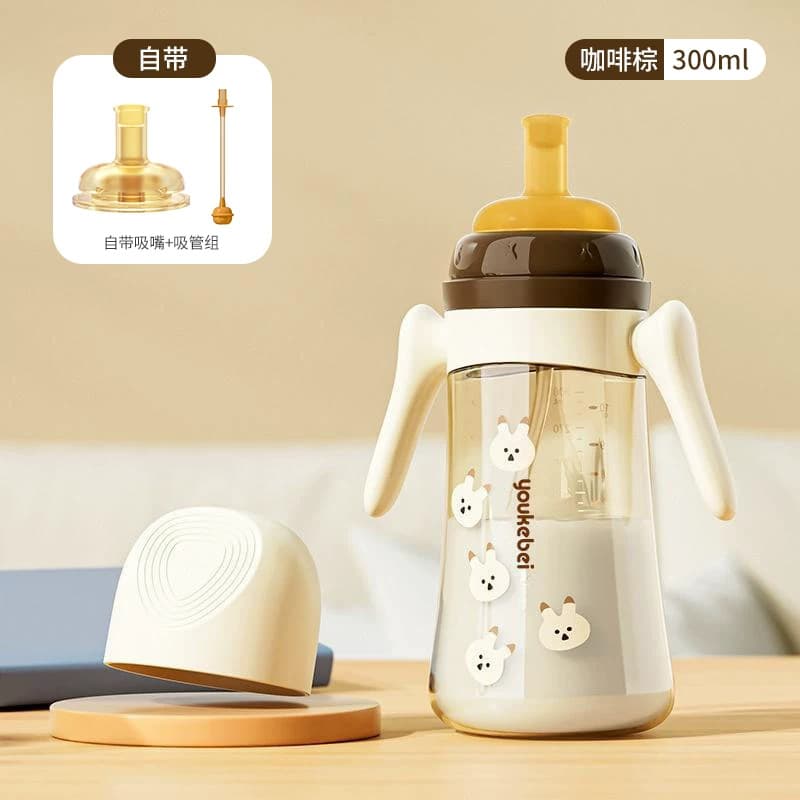 Baby Training Sippy Cup with Gravity Ball Straw, Anti-Choke, High-Temperature Resistant, Anti-Colic for Infants and Toddlers