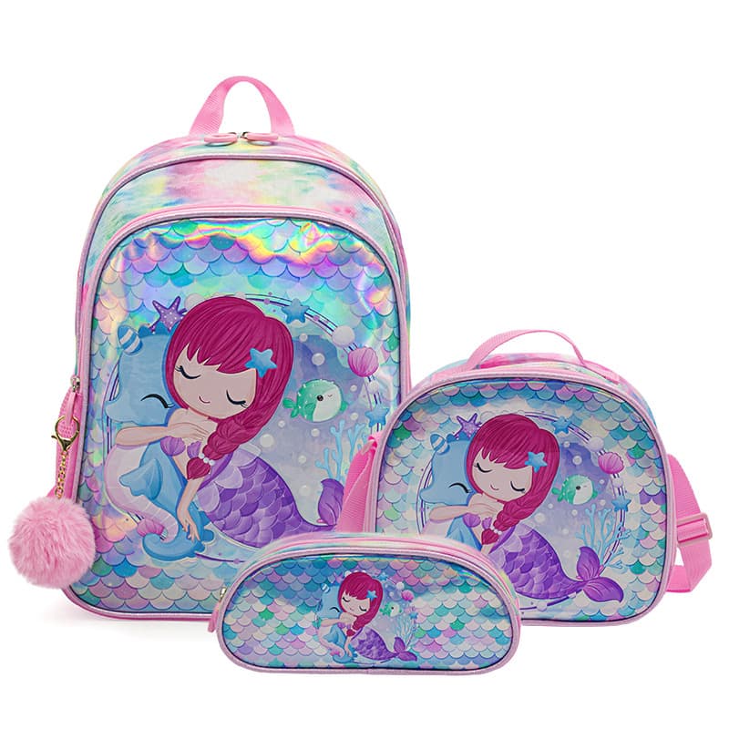 Cross-border Wholesale Cartoon Mermaid Backpack for Kids, Kindergarten Small Class Ages 2-3-5-8, Boys and Girls
