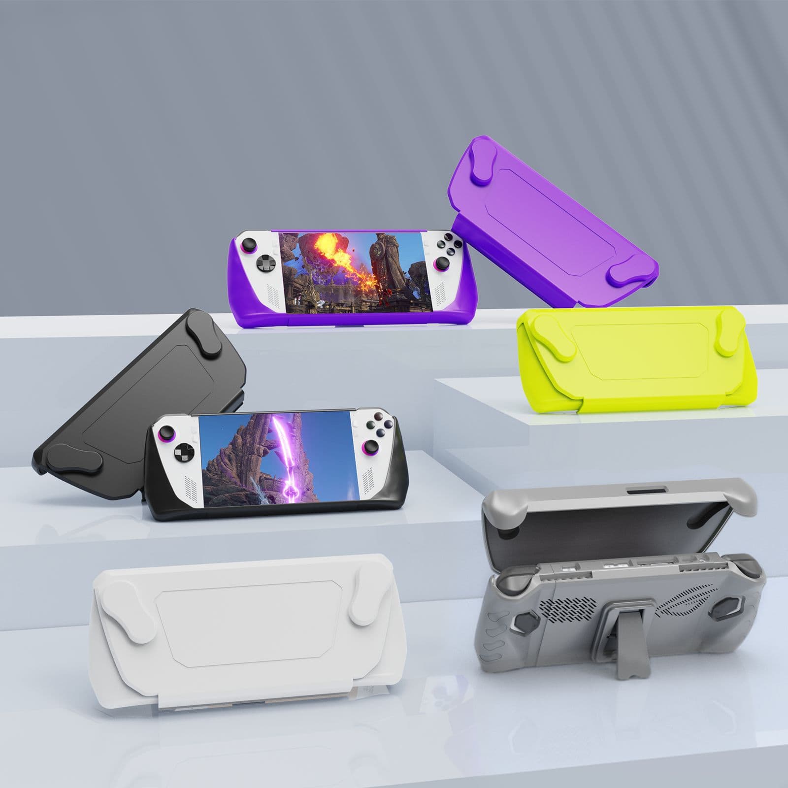 Suitable for ROG Ally game console all-inclusive TPU protective case with bracket and removable cover protective case