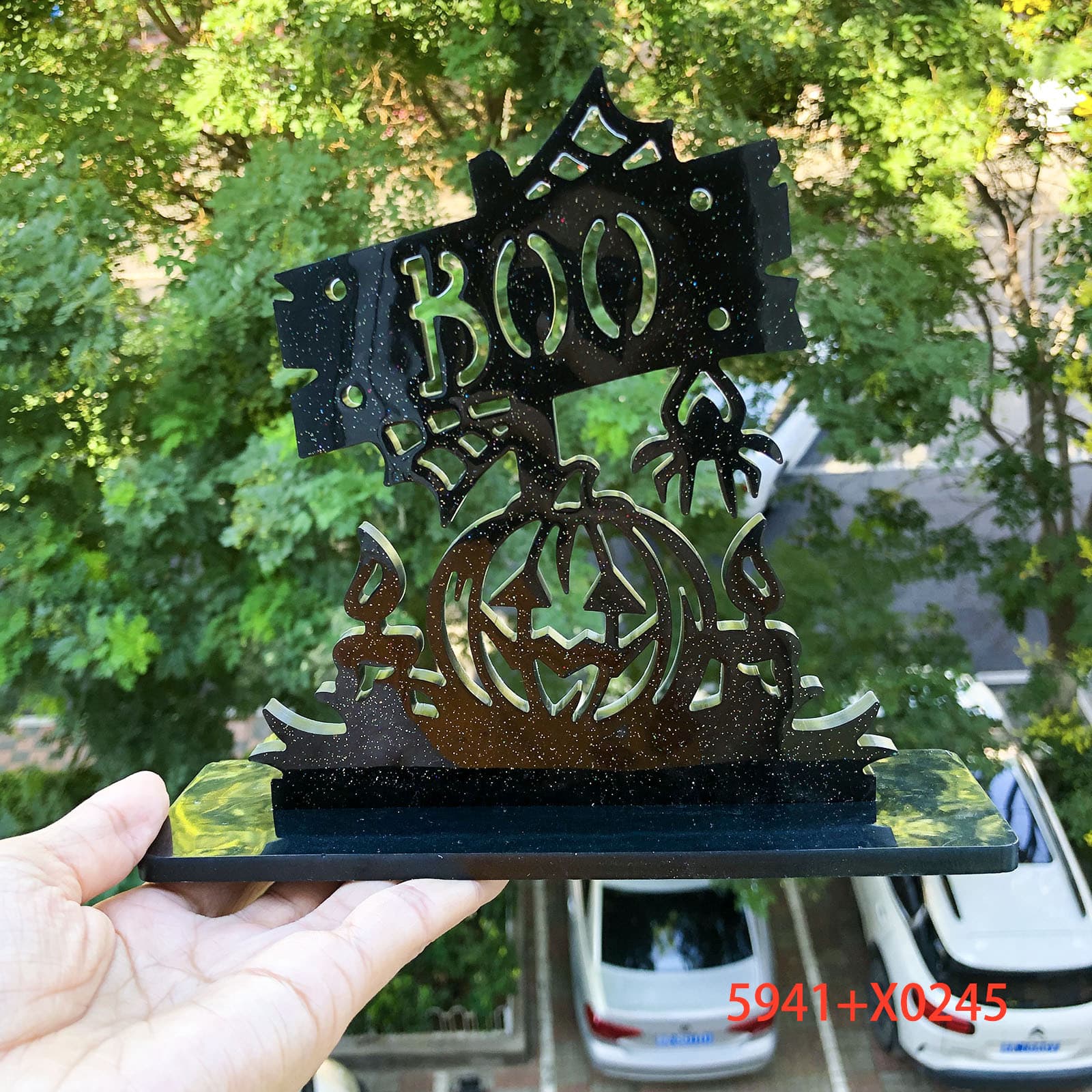 X0245 BOO pumpkin glue ornament decoration mold, ornament DIY silicone mold