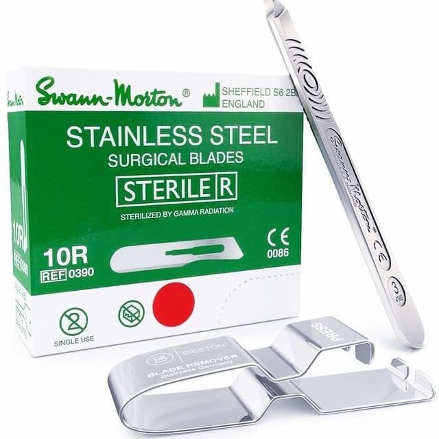 Swann Morton Surgical Blade 10R Double-Eyelid No.3 Handle Plastic Surgery Instrument Machine Blade Ultra-Hard Material