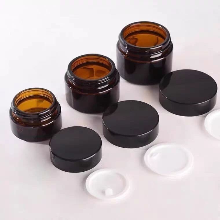 Wholesale Brown Cream Jar Frosted Face Cream Jar Brown Light-Proof Glass Eye Cream Jar Refillable Bottle Cosmetic Sample Bottle