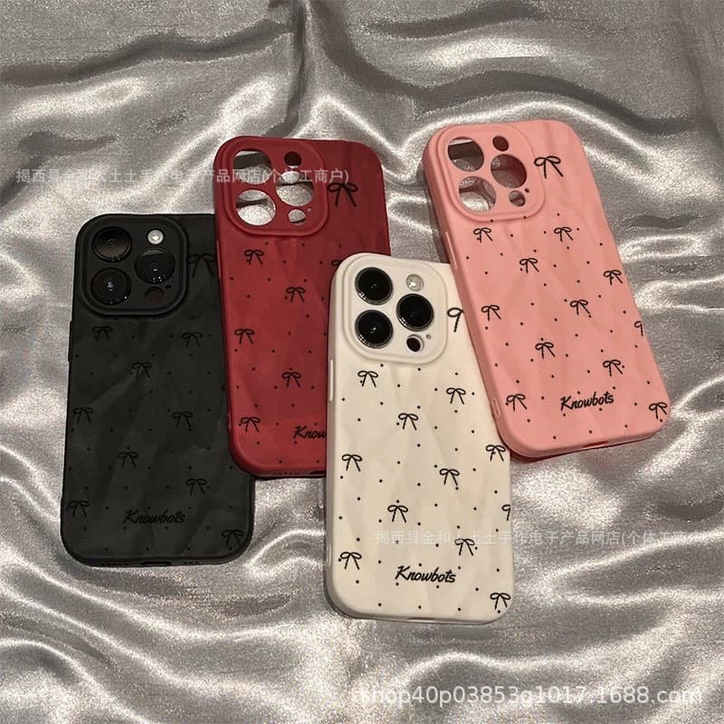 Bow Apple 17 Phone Case for iPhone 15 Silicone 16 Compatible 14 Pro Max Full Coverage 123 XSM Protective Cover