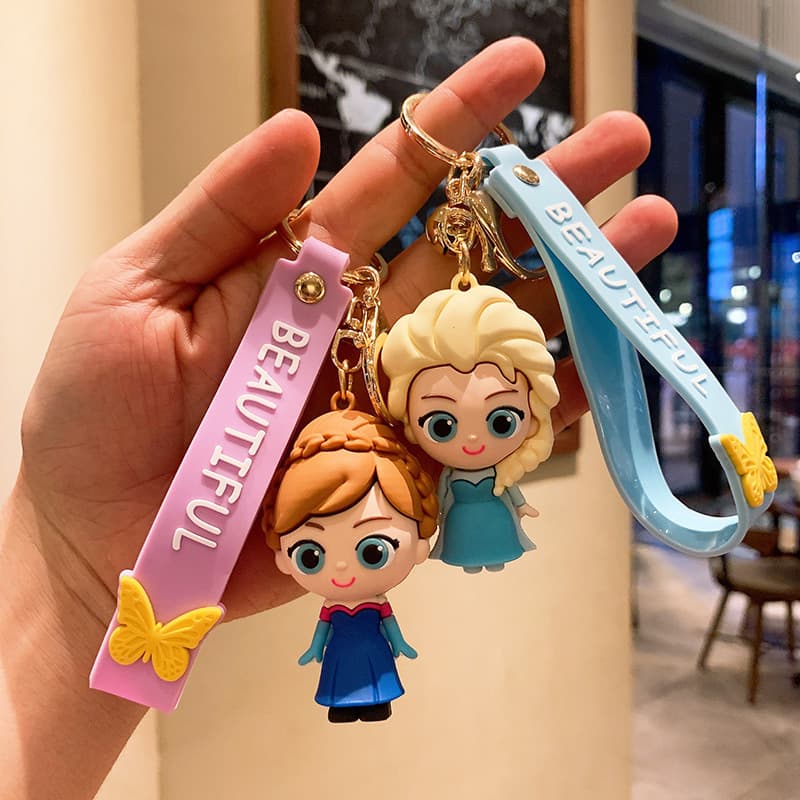 Cartoon Princess Elsa Cute Keychain Snow White Doll School Bag Pendant Exquisite Girls Pendant Keychain