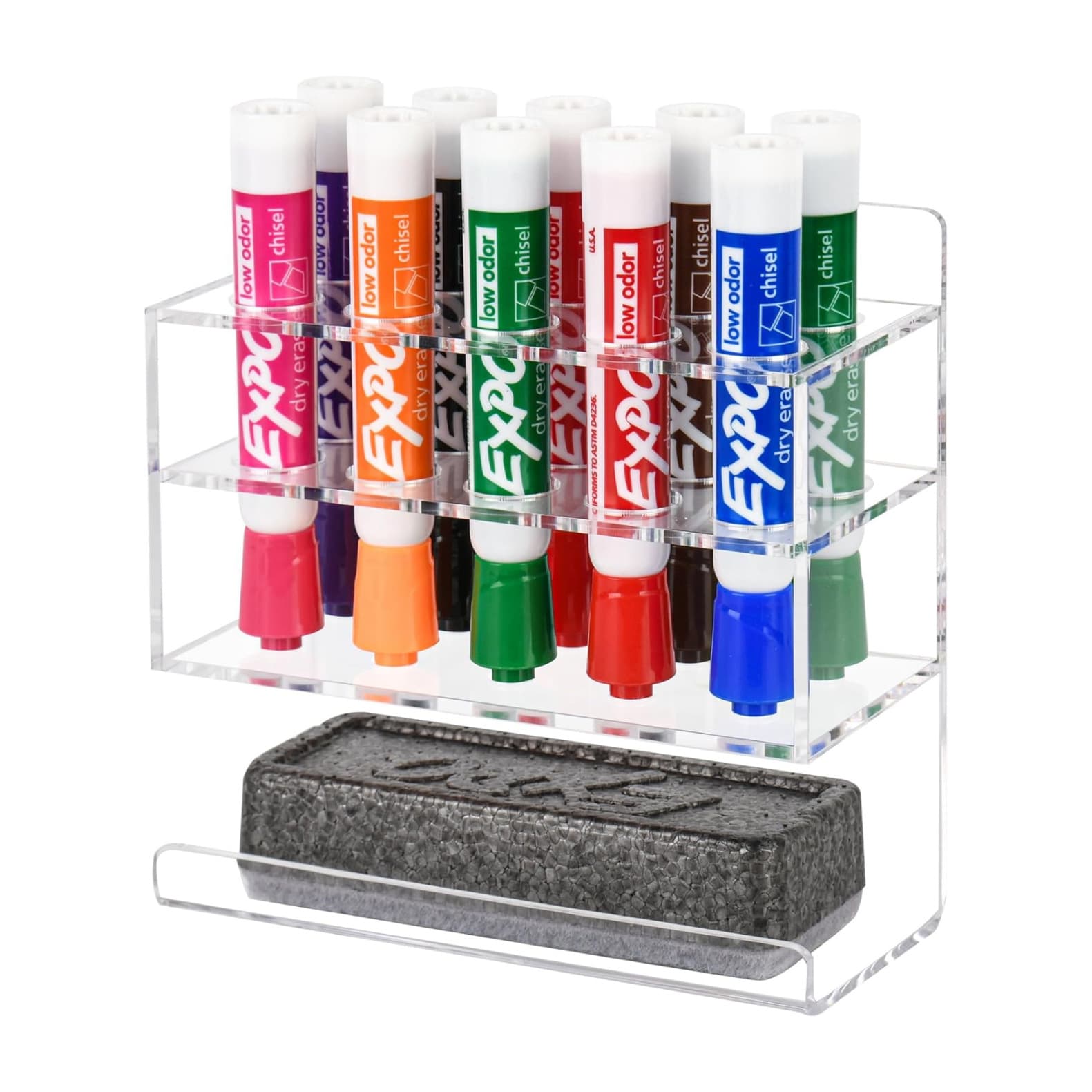 Wall-Mounted Marker Storage Box Transparent Acrylic Pen Holder Cross-Border Supply Wall-Mounted Blackboard Eraser Pen Rack