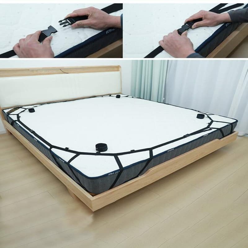 Bondage - Four-Point Straps Black Nylon Webbing Bed Restraints Adult Sex Toys