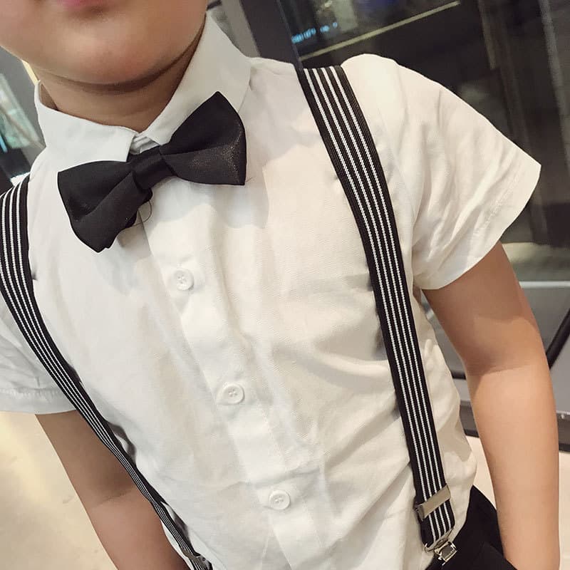 Children's White Short-Sleeve Shirt 2025 Spring/Summer Unisex Solid Korean Style Base Layer Short-Sleeve Shirt Drop Shipping