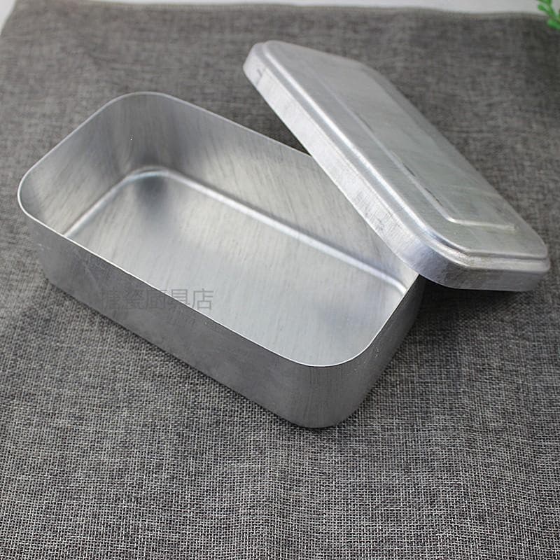 Vintage Aluminum Lunch Box Nostalgic Thickened Large Bento Box Retro Lunch Box Sterilization Experiment Box Rectangular Iron Lunch Box