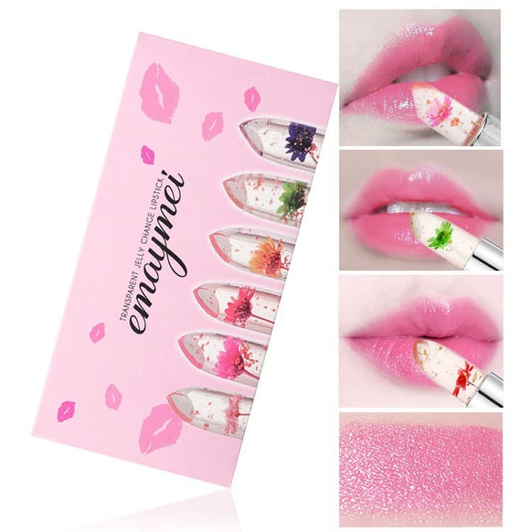 Cross-border lipstick dry flower set lipstick warm and natural moisturizing crystal translucent color changing transparent moisturizing and moisturizing