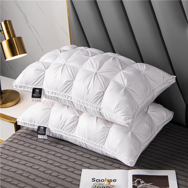Five-Star Hotel Down Alternative Pillow Cotton Student Home Use Cervical Support Adult White Goose Down Pillow Core Wholesale Side Sleeper