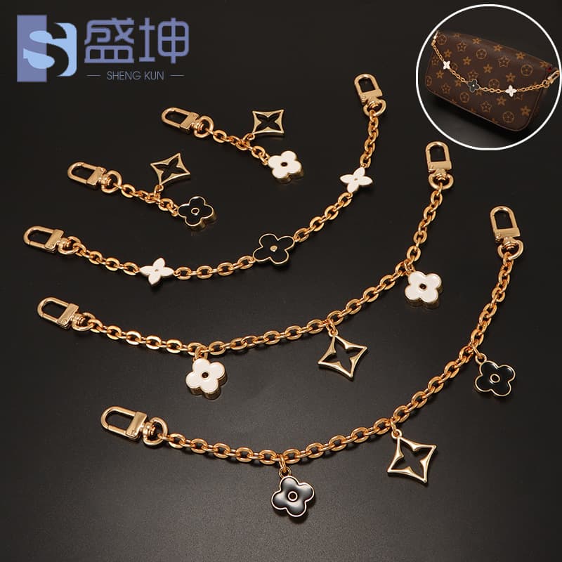 Shenzhen bag chain and charm factory stock bag strap extension chain replacement metal bag chain leather bag chain accessory for cross-border