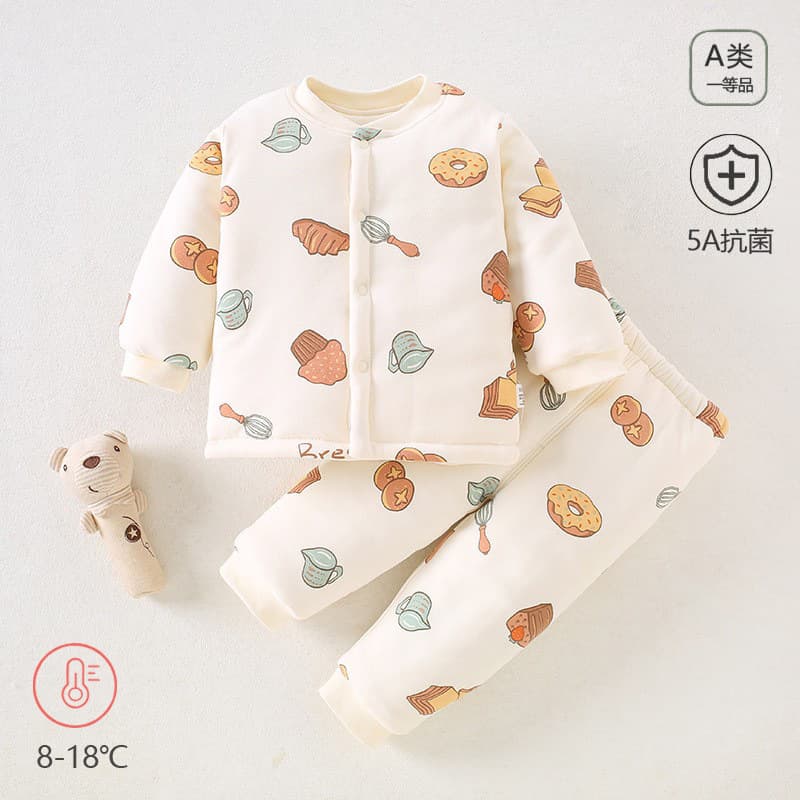 Thickened Cotton-Padded Three-Layer Warm Autumn/Winter Newborn Baby Cotton Suit 5A Antibacterial