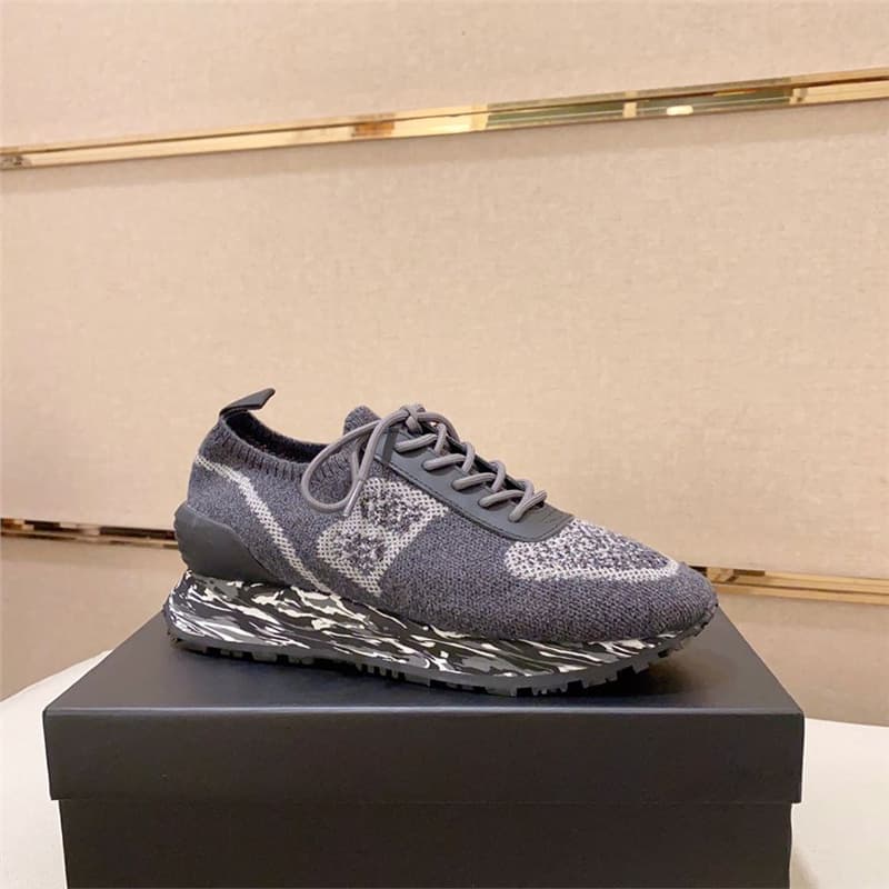Bongjani European Men's Shoes Casual Shoes Trendy British Knitted Style Thick Sole Single Shoes Dad Shoes Sports Shoes P