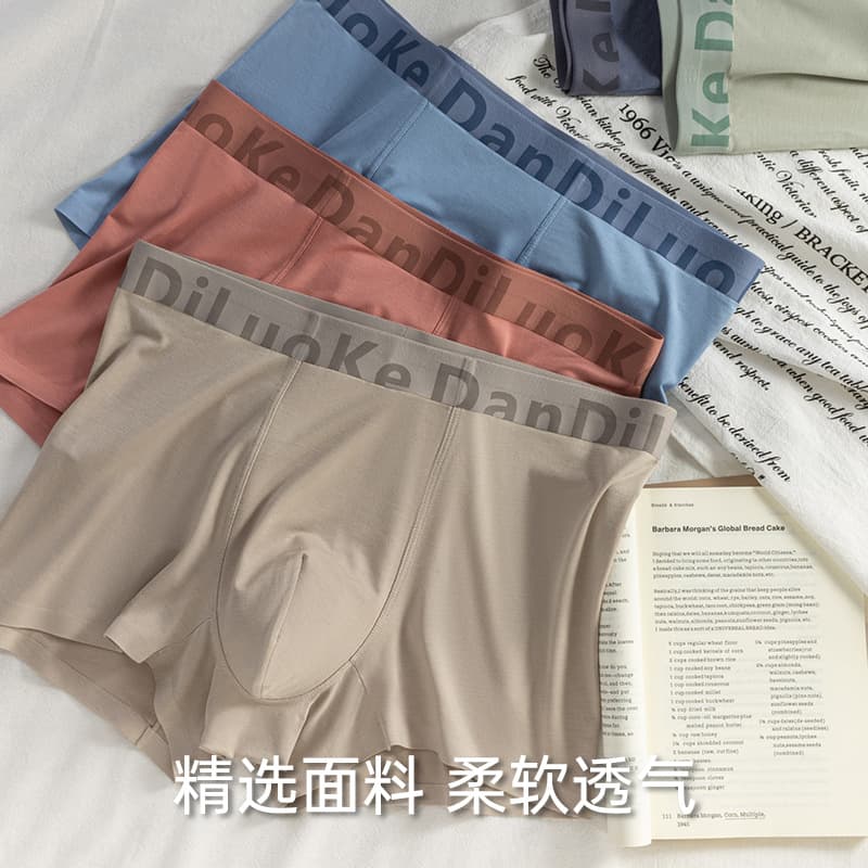 Seamless Men's Boxer Briefs – New Rayon Breathable Gusset, Summer Solid Color, Short Boxer Trunks