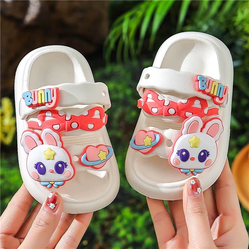 Children's Slippers for Girls, Summer Cartoon Soft Sole Non-Slip Indoor Outdoor Bathroom Slippers for Toddlers and Babies