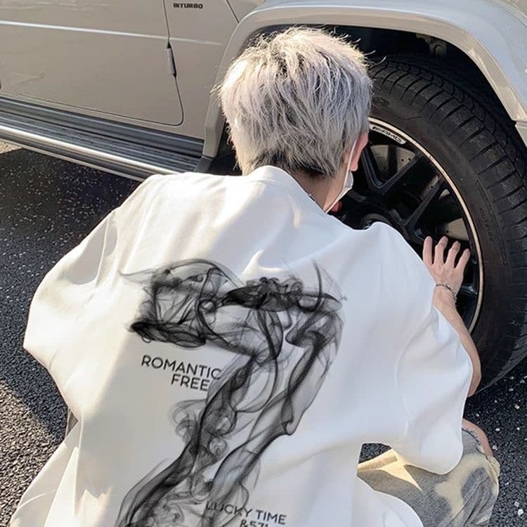 Flash Warehouse Bestseller Korean Trend Short Sleeve Men's Number Print T-Shirt Summer Ins Loose Simple