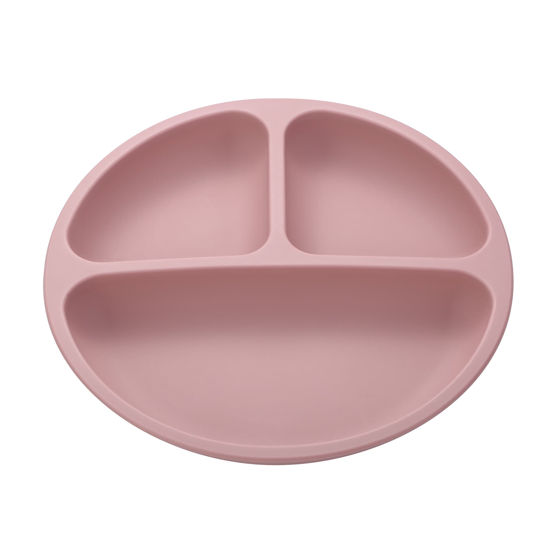 Cross-border Best-selling Silicone Plate with Integrated Suction Cup Smiley Face Plate Anti-drop Bowl Kids Three-compartment Divided Plate