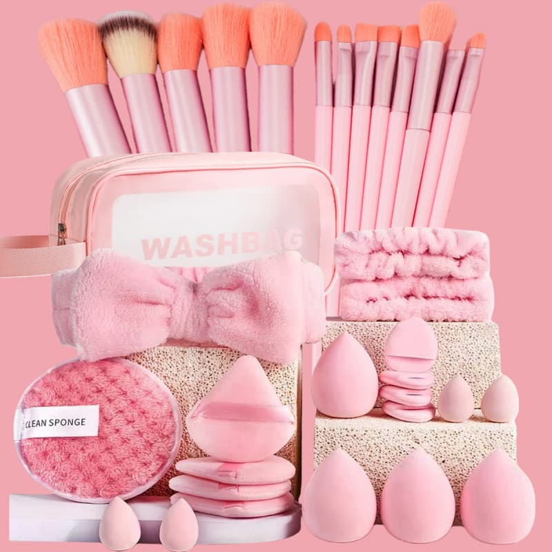 Cross-border foreign trade 41 pieces 53 pieces powder puff set makeup brushes complete set of beauty tools Xiyin temu one piece drop shipping