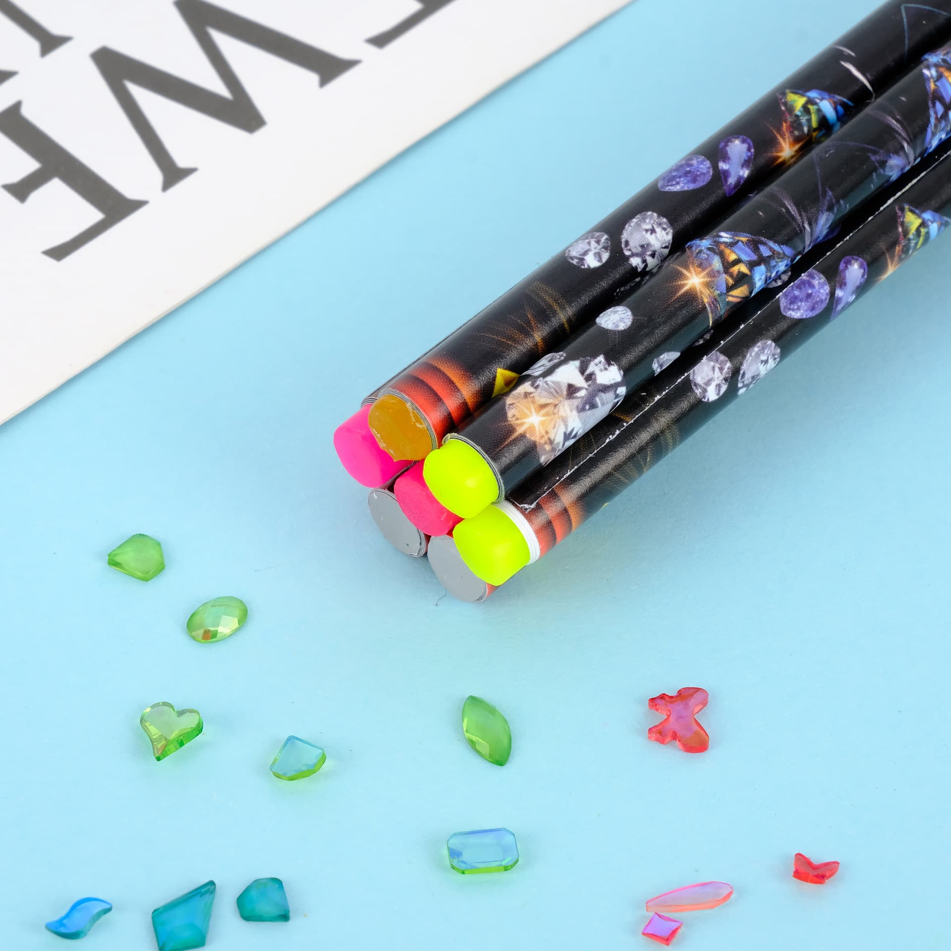 Nail Art Wax Pen for Pick Up and Place Rhinestones, Self-Adhesive Diamond Pick Up Pen for DIY Nail Art, Nail Supplies
