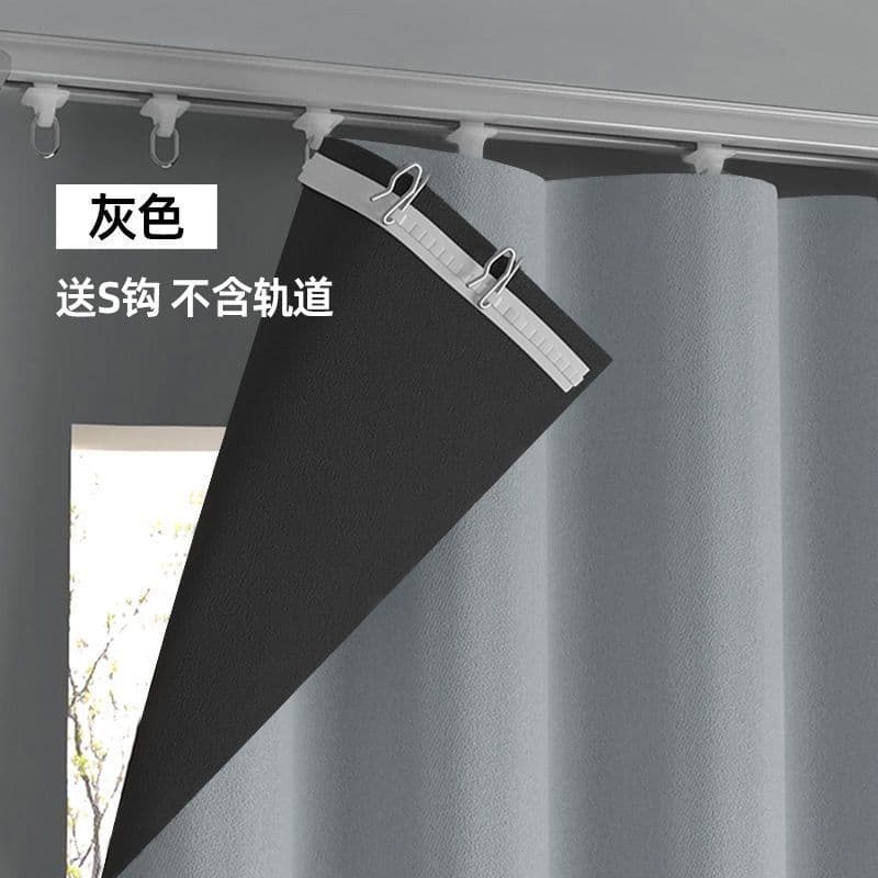 Full blackout lightweight curtains with hook system for rental homes, compatible with tracks/Roman rods, simple blackout liner.