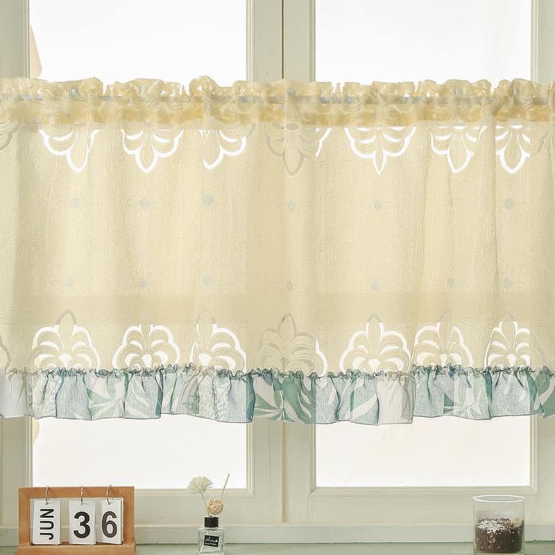 New Retro Washbasin Kitchen Cabinet Dust Curtain Lace Coffee Curtain Short Partition Curtain Window Valance Wholesale