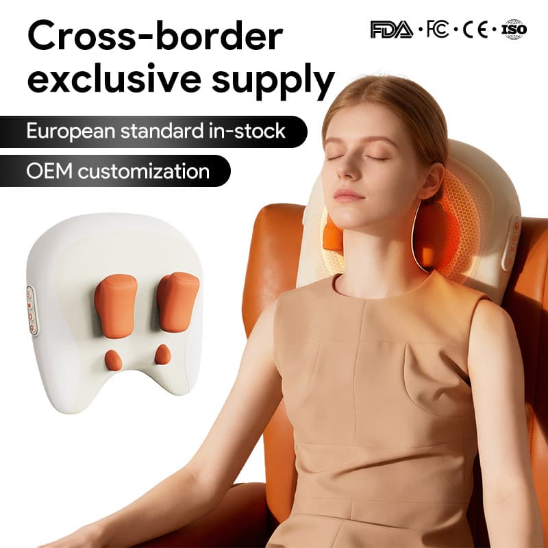 Amazon trapezius massage pillow cross-border US massager cushion heated neck cervical shoulder neck massager