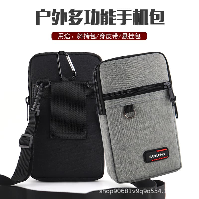 Factory direct sales mobile phone waist bag multi-functional belt waist bag construction site work small cross-body backpack men and women wholesale