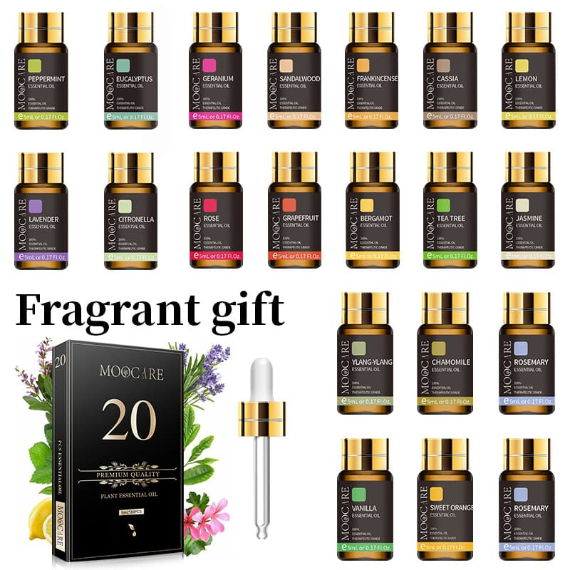 5ml 20-pack essential oil box bedroom deodorant vanilla oil aromatherapy machine humidifier diffuser DIY high-end gift box