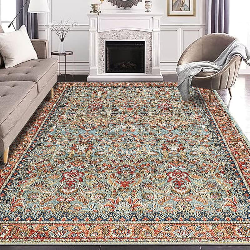 American Vintage Carpet Nordic Ethnic Style Living Room Rug Persian Coffee Table Mat Sofa Bedroom Bedside Carpet Large Area
