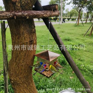 New Cross-Border Christmas Red Bird Outdoor Hanging Bird Feeder Heavy Metal Squirrel-Proof Feeder Garden Yard Decoration