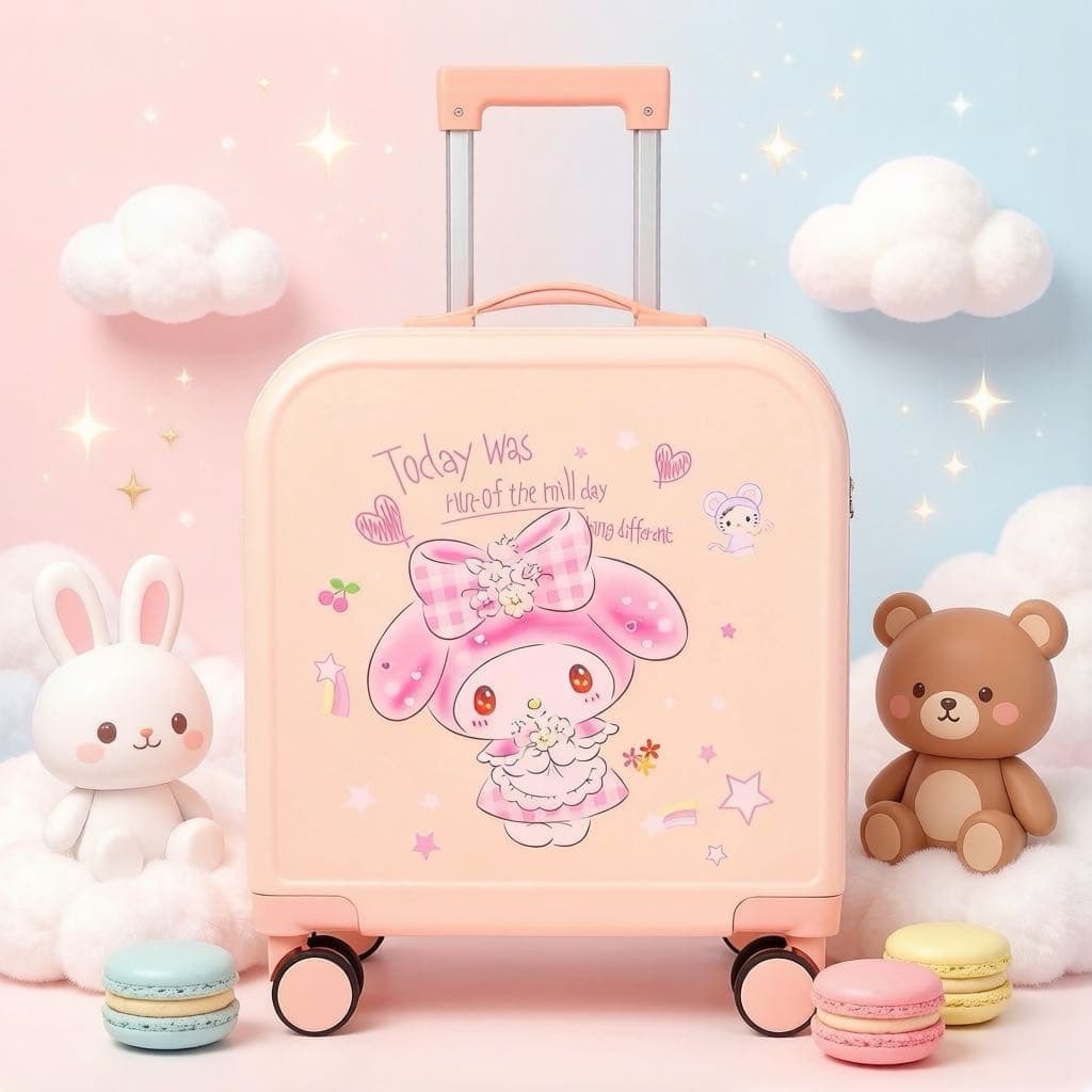 20-Inch Kids Cartoon Rolling Luggage, Elementary School Student Travel Bag, Universal Wheel Combination Lock Suitcase, Carry-On