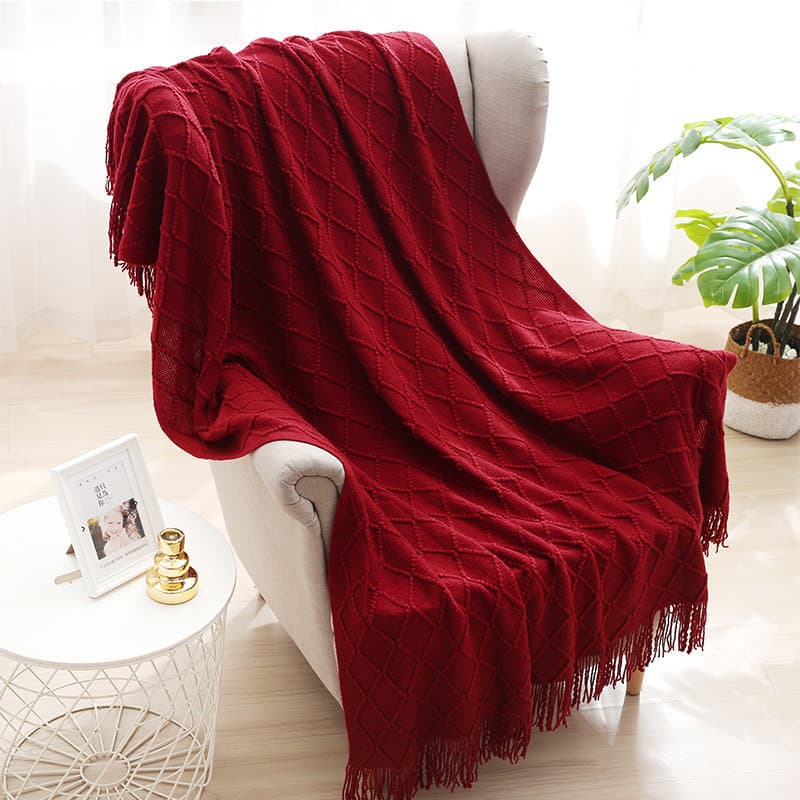 Wedding Red Blanket Red Fleece Throw Blanket Soft Couch Decorative Coverlet for Living Room Nap C&
