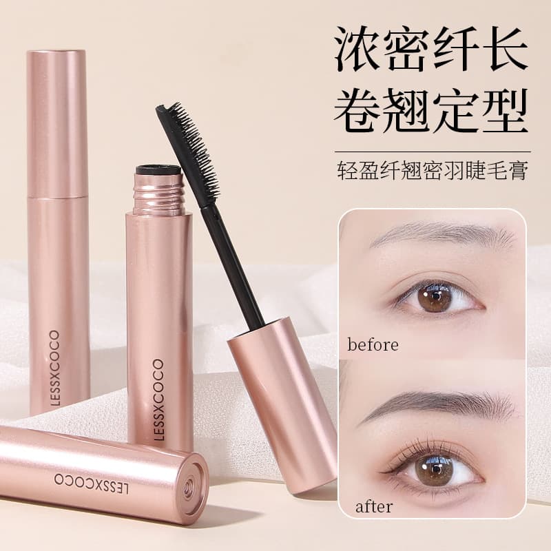 Lightweight, Slender and Dense Feather Mascara, Thick Primer, Natural and Long-Lasting, Waterproof, Non-Smudged, Clear Roots