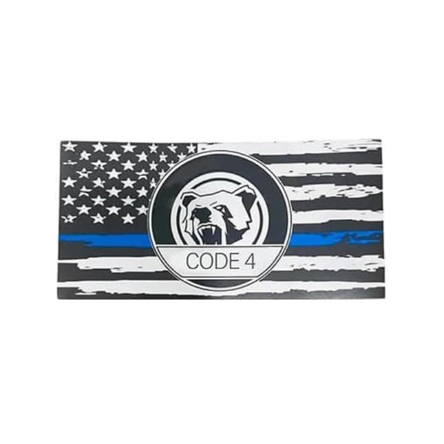 code 4 american flag thin blue line sticker flag suitable for car, laptop