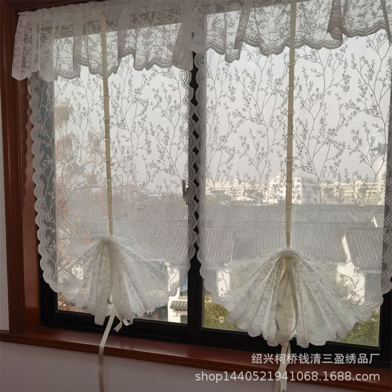Warp knitted mesh gauze curtains living room kitchen curtains balcony partition curtain lift bay window door curtain wholesale modern simple