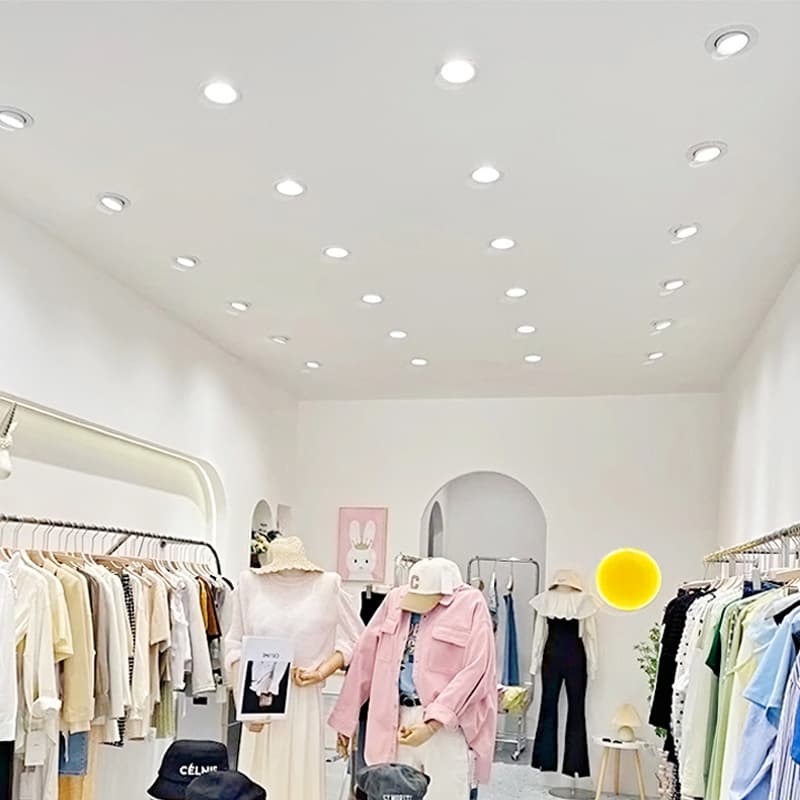 Clothing Store Downlight 98 High CRI 5000K Flicker-Free 25W 30W 12-Hole 4500K Commercial Shop Lighting Downlight