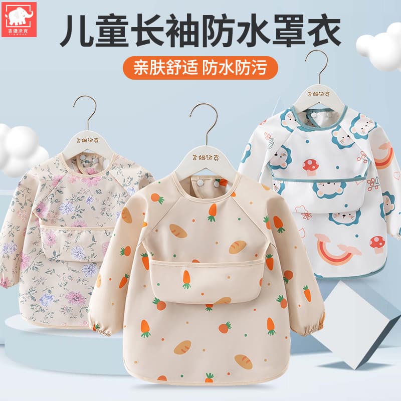 Baby Bib for Eating, Children's Waterproof Apron, Baby Bib, Super Soft Waterproof Baby Feeding Bib