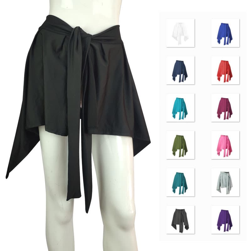 Sport Yoga Short Skirt Anti-Light Strap One-Piece Ballet Outerwear Hip Cover Towel Yoga Skirt Pure Color Knitted Fabric