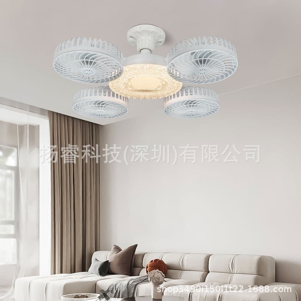 Zhongshan lighting chandelier new three-head drone cross-border supply of large silent fan e27 screw port for bedroom and living room