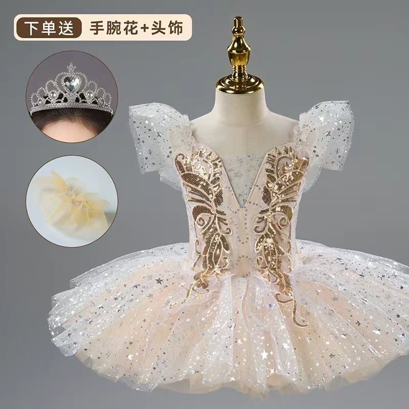 Children's professional tutu girl little swan sequin princess tutu skirt cute stage performance performance costume