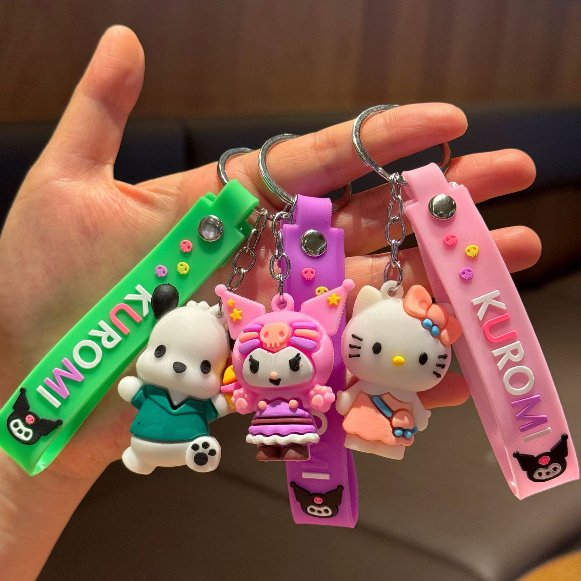 Sanrio soft rubber keychain cartoon Kuromi keychain advertising gift keychain with printed logo