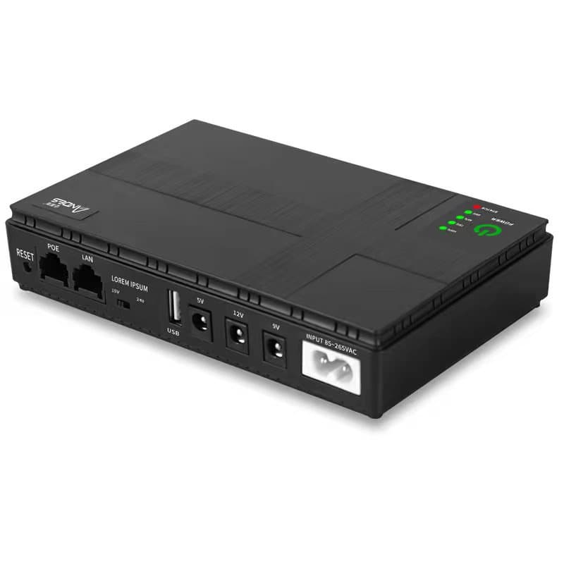 18W Portable DC Backup MINI UPS Uninterruptible Power Supply for Router, Optical Modem, Camera, POE Power Extension