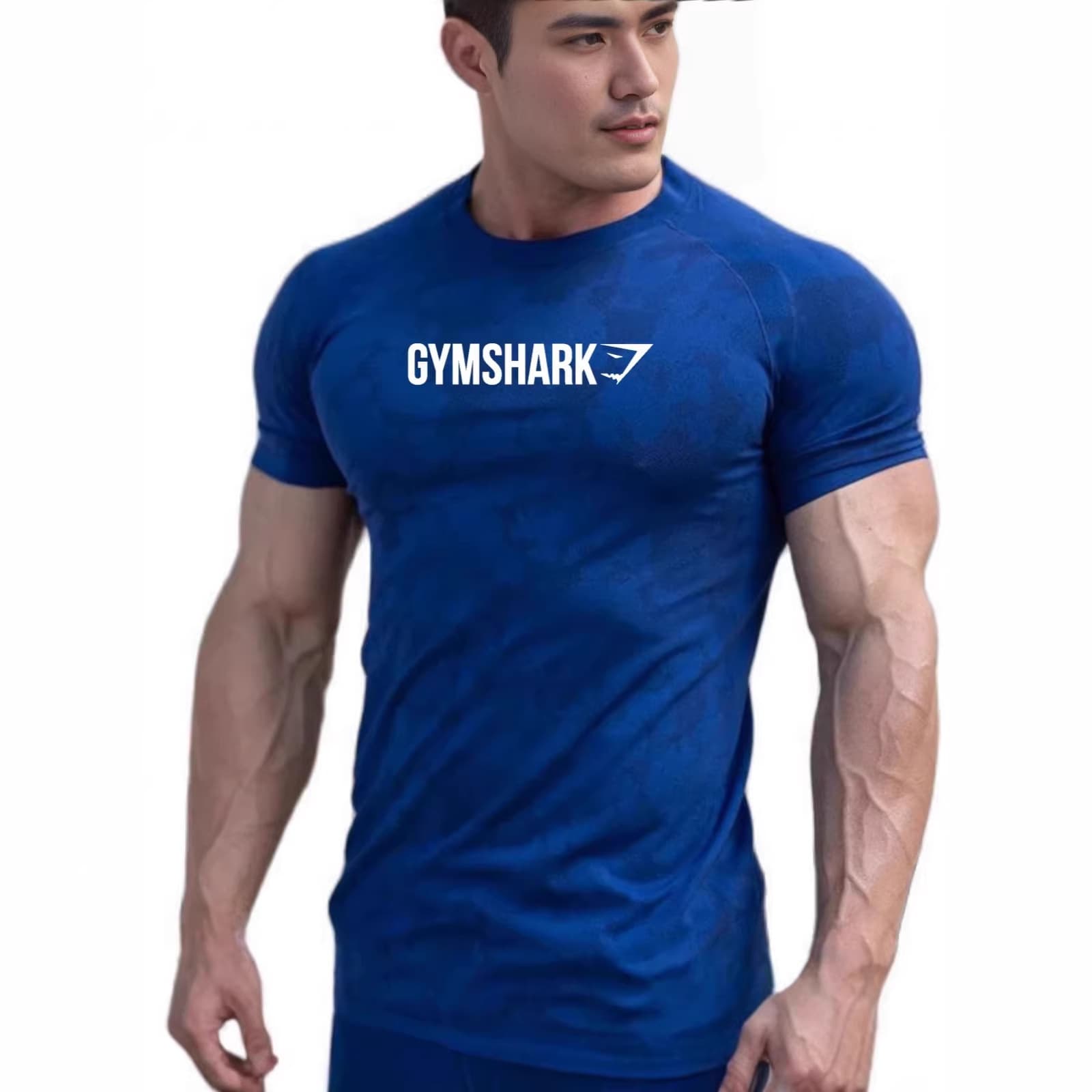 GYMSHARK Cross-Border Bestseller Running Sports Training Fitness T-Shirt for Men Round Neck American-Style Tight Short Sleeve