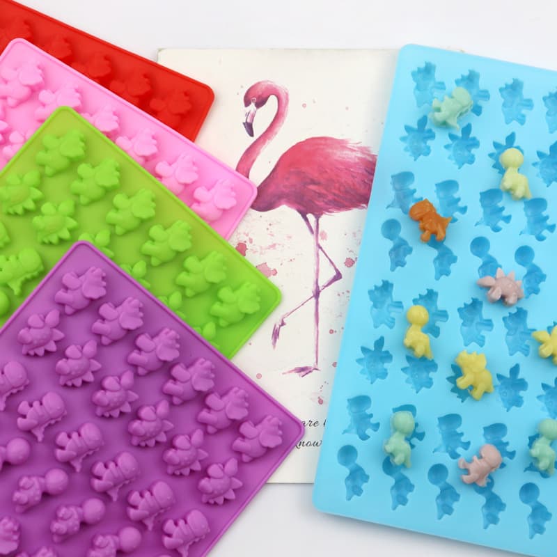 Minghao 48-Cavity Small Dinosaur Silicone Chocolate Mold High Temperature Resistant Gummy Candy Mold Wax Seal Mold