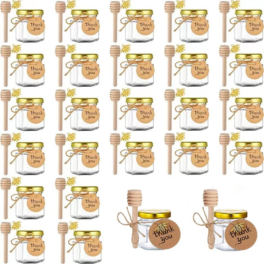 Factory Direct 45 Hexagonal Glass Honey Jar Jam Jar Pickle Canning Jar Mini Small 25 Wedding Honey Dispensing Bottle