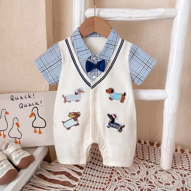 Super Cute Dopamine Outfit Baby Summer Clothes Thin Newborn Boys Romper Summer Going Out Clothes Jumpsuit Crawling Suit