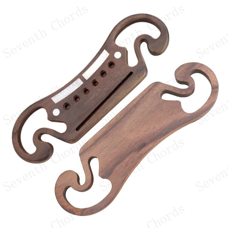 Rosewood Acoustic Guitar Bridge, Wooden Guitar Bridge Saddle, String Bridge Saddle, Big Beard Style